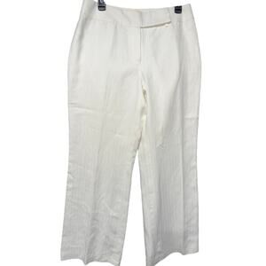 Ann Taylor Women’s Pants Trousers Wide leg Off White stripe 8 career Office